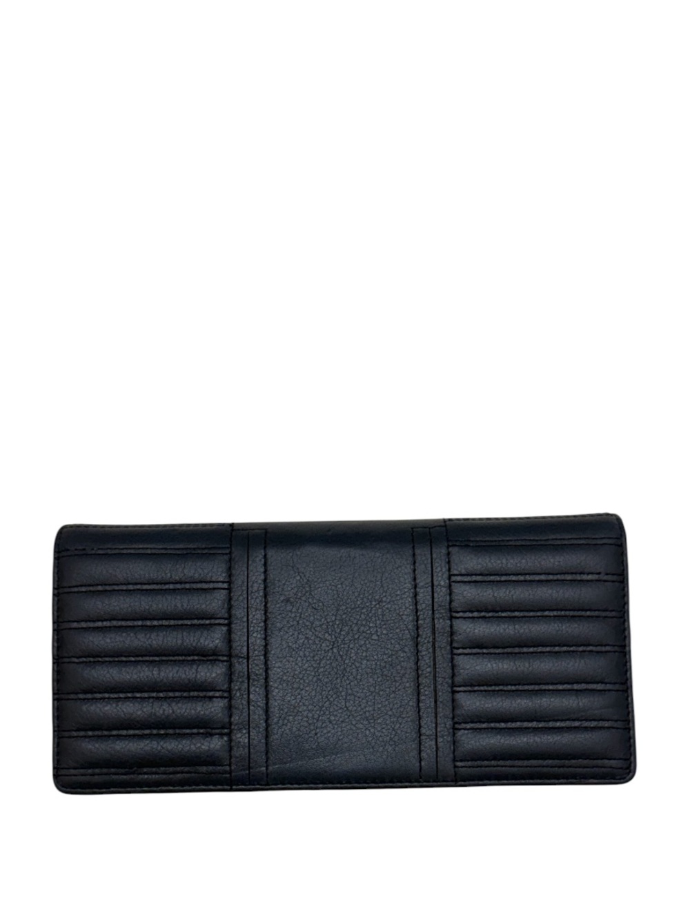 BOTKIER - BLUE ALL LEATHER BIKER QUILTED MOTO LONG SNAP WALLET